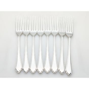 Mappin & Webb Pembury Pattern Set Of 8 Dinner Forks Silver Plated Epns (#100133) 1