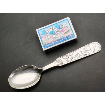 David-andersen 830s Silver Childs Spoon Hare Fox & Bear Pattern C. 1937 (#100141) 1
