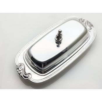 Vintage Silver Plated Oblong Butter Dish With Glass Liner (#100143) 1