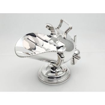 Unusual Tilting Coal Scuttle Form Sugar Bowl - Silver Plated - Vintage (#100146) 1