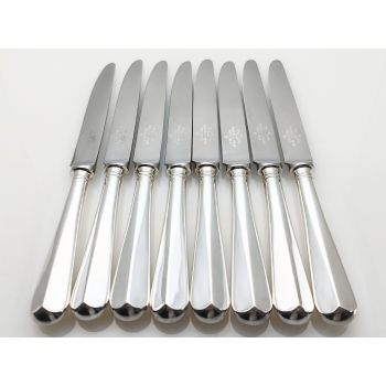 Mappin & Webb Hanoverian Set Of 8 Side Knives Silver Plated Handles Vintage (#100155) 1