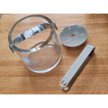 Vintage Orrefors Erik Heavy Glass Ice Bucket & Tongs - Olle Alberius (#100169) 1