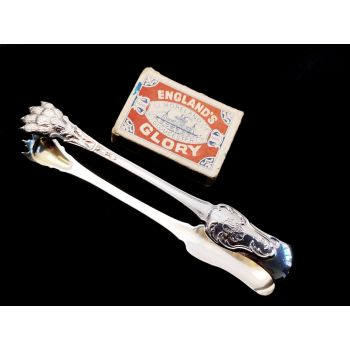 Antique French 56g 950 Solid Silver Sugar Tongs Claw Nip (#100198) 1