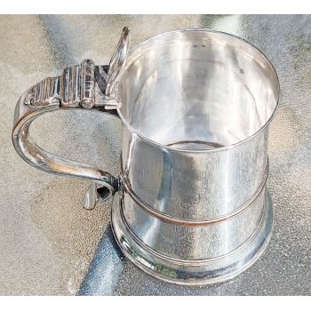 Old Sheffield Plate - Oversized Beer Mug Ex Tankard - Antique Silver Plated (#100206) 1