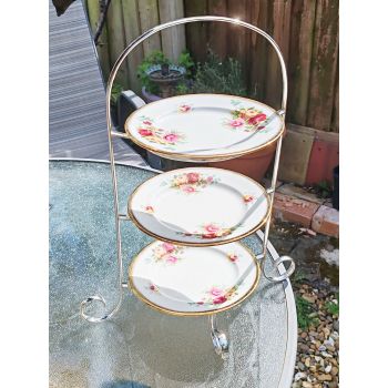 Silver Plated 3 Tier Cup Cake Stand Epns A1 Vintage (#100222) 1