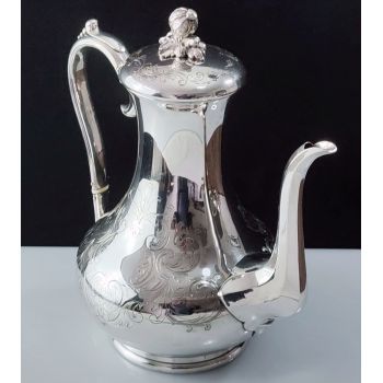 Superb Old Sheffield Plate Coffee Pot Dixon Silver Plated Antique (#100237) 1
