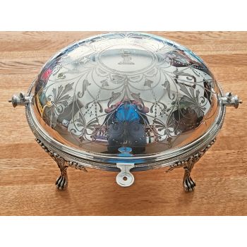 Beautiful Elkington Roll-top Breakfast Dish - Crested - Silver Plated 1876 (#100240) 1