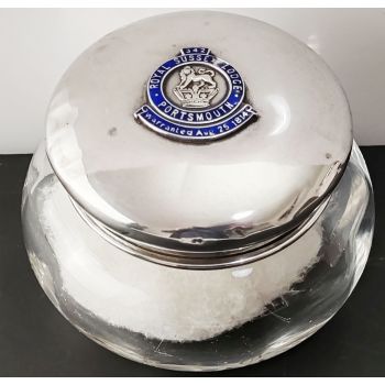 Sterling Silver Enamel Masonic Interest Vanity Jar Birmingham 1927 (#100256) 1