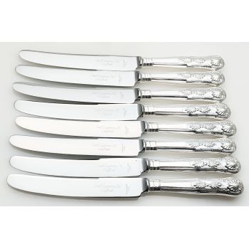 Kings Pattern - Set Of 8 Dinner Knives Silver Plated Handles Cutlery (#100267) 1