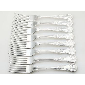 Kings Pattern - 8x Dinner Forks Silver Plated Epns A1 Vintage (#100270) 1