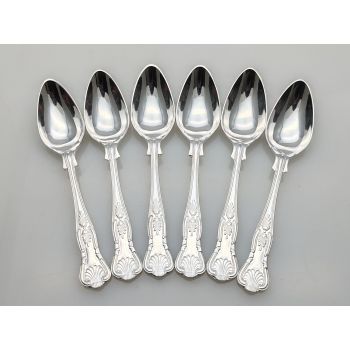 Kings Pattern - Set Of 6 Grapefruit Spoons Silver Plated Epns A1 Vintage (#100273) 1