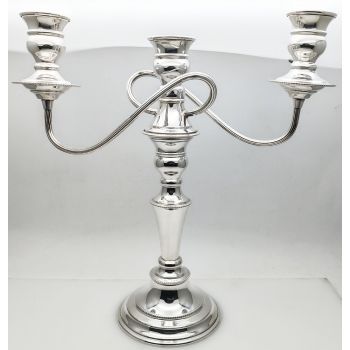 Gleaming Silver Plated On Copper Candelabra - Vintage (#100317) 1
