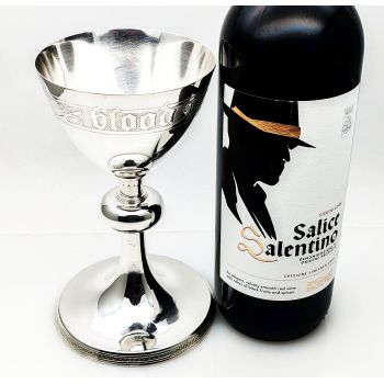 Superb Antique Communion Goblet Chalice - Silver Plated - This Is My Blood (#100321) 1
