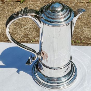Huge Old Sheffield Plate 3 Pint Pitcher Flagon Jug C. 1790 Antique Silver Plated (#100332) 1