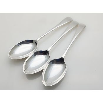 Old English Pattern Set Of 3 Tablespoons - Sheffield Epns Silver Plated Vintage (#100342) 1