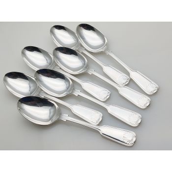 Fiddle Thread Shell Pattern 7x Dessert Spoons Epns Silver Plated Arthur Price (#100344) 1