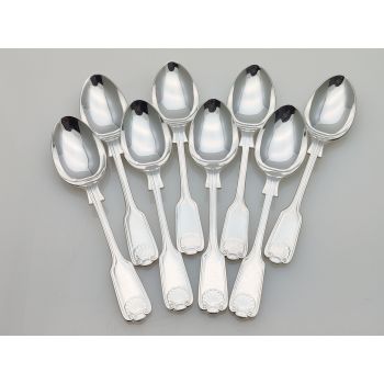 Fiddle Thread Shell Pattern 8x Tea Spoons Epns Silver Plated Arthur Price (#100346) 1