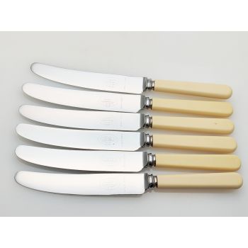 6x Steel Side/dessert Knives Faux Bone Handle Unity Sheffield Vintage (#100372) 1