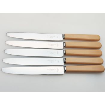 5x Steel Dinner Knives Faux Bone Handled Smith Seymore Sheffield Vintage (#100374) 1