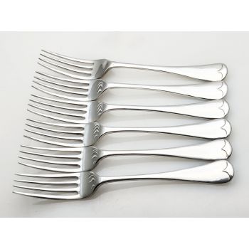Gleaming Old English Pattern Dinner Forks Set Of 6 Silver Plated Antique L&w (#100451) 1