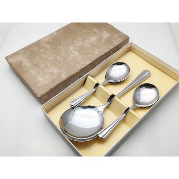 Pudding Spoons & Server Set - Ashberry Savoy Staybrite Steel Boxed Vintage (#100554) 1