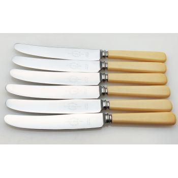 Faux Bone Handled Side/dessert Knives - Viners Sheffield Steel Vintage (#100567) 1