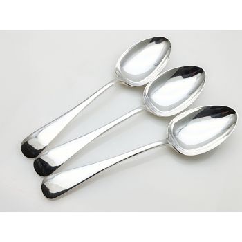 Old English Pattern 3x Table Spoons - Silver Plated Epns - Vintage (#100570) 1