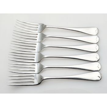 Old English Pattern 6x Dinner Forks - Silver Plated Epns - Vintage (#100571) 1