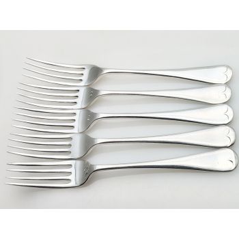 Old English Pattern 5x Dinner Forks - Silver Plated Epns - Vintage (#100572) 1