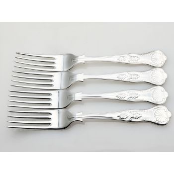 Kings Pattern - 4x Dinner Forks - Silver Plated Epns A1 Sheffield Vintage (#100580) 1