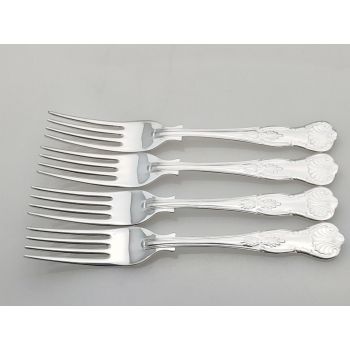 Kings Pattern - 4x Side/dessert Forks - Silver Plated Epns A1 Sheffield Vintage (#100581) 1
