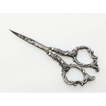 Sterling Silver Handled Steel Nail Scissors 1899 Antique (#100612) 1