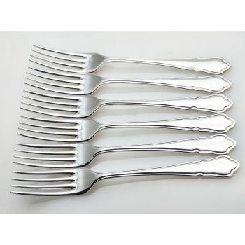 Dubarry Pattern - 6x Silver Plated Dessert Side Forks Epns A1 Sheffield Vintage (#100623) 1