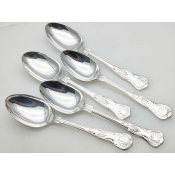Kings Pattern - 5x Dessert Spoons - Silver Plated Epns A1 Sheffield (#100632) 1