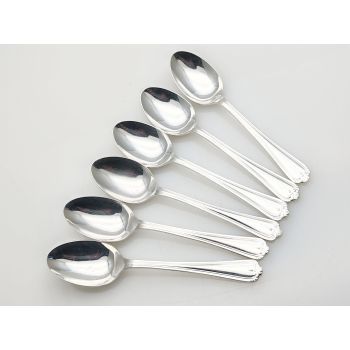 Jesmond Pattern - Set Of 6 Tea Spoons - Silver Plated Epns A1 Sheffield (#100653) 1