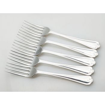 Jesmond Pattern - 5x Dessert Forks - Silver Plated Epns A1 Sheffield (#100656) 1