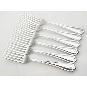 Jesmond Pattern - Set Of 6 Dinner Forks - Silver Plated Epns A1 Sheffield (#100657) 1