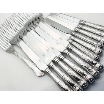 Kings Pattern 24 Piece Dinner / Side Forks & Cutlery Set Viners Stainless Steel (#100659) 1