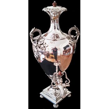 Magnificent Very Tall 10 Pint Samovar Tea Urn Silver Plated Antique (#100676) 1