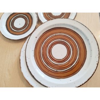 Midwinter Stonehenge Earth 2x 26cm Dinner & 2x 18cm Tea Plates - Vintage (#100678) 1