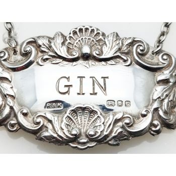 Sterling Silver Gin Decanter Label London 1969 (#100689) 1