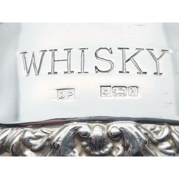 Sterling Silver Whisky Decanter Label Birmingham 1987 (#100692) 1