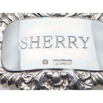 Sterling Silver Sherry Decanter Label Birmingham 1985 (#100693) 1