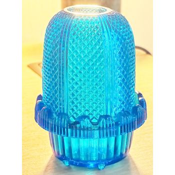 Gorgeous Antique Blue Glass Fairy Tea Light Holder (#100697) 1