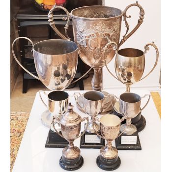 Job Lot Of Vintage & Antique Trophy Cups Trophies Silver Plated Mixed Metals A/f (#100711) 1