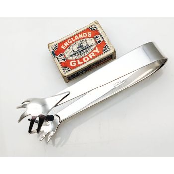 Vintage Short Ice Cube Tongs - Silver Plated Epns - Claw Nip (#100720) 1