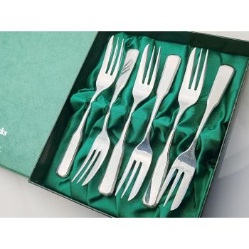 Vintage Viners Pastry Cake Forks - Silver Plated - Boxed (#100724) 1