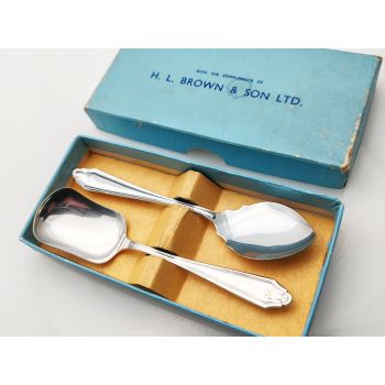 Vintage Jam & Cream Spoons - Silver Plated - Boxed Epns (#100728) 1