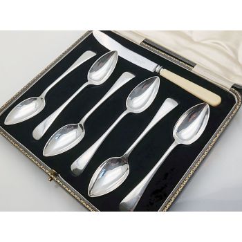 Vintage Grapefruit Spoons Cased Set - Silver Plated - Cooper Bros Sheffield (#100738) 1