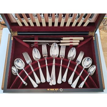 Lovely Art Deco 55pc Grecian Canteen Initial 'f'  Silver Plated Epns Vintage (#100746) 1